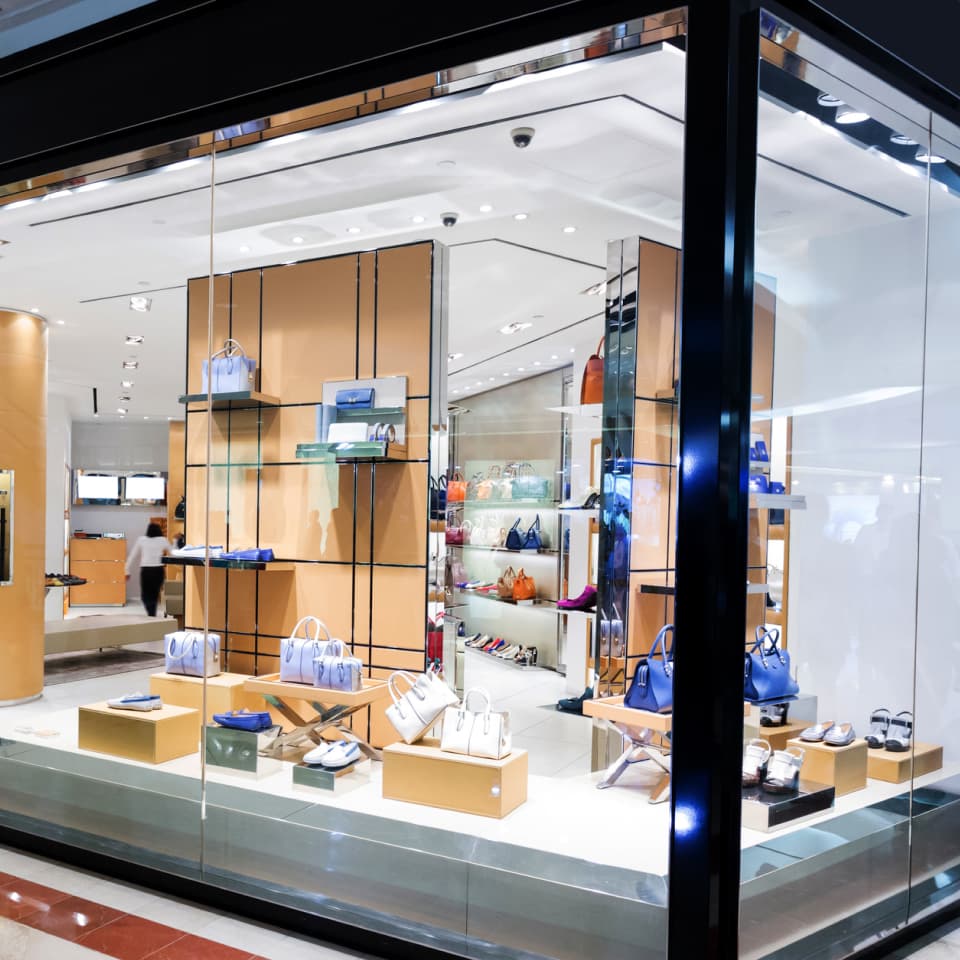 commercial boutique glass store front