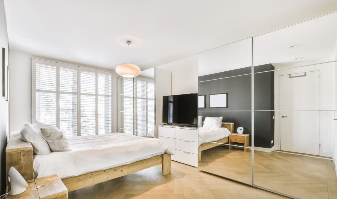 bedroom mirror installation