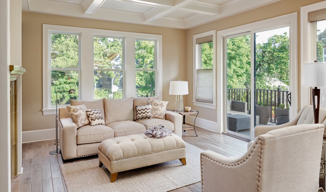 living room glass sliding doors